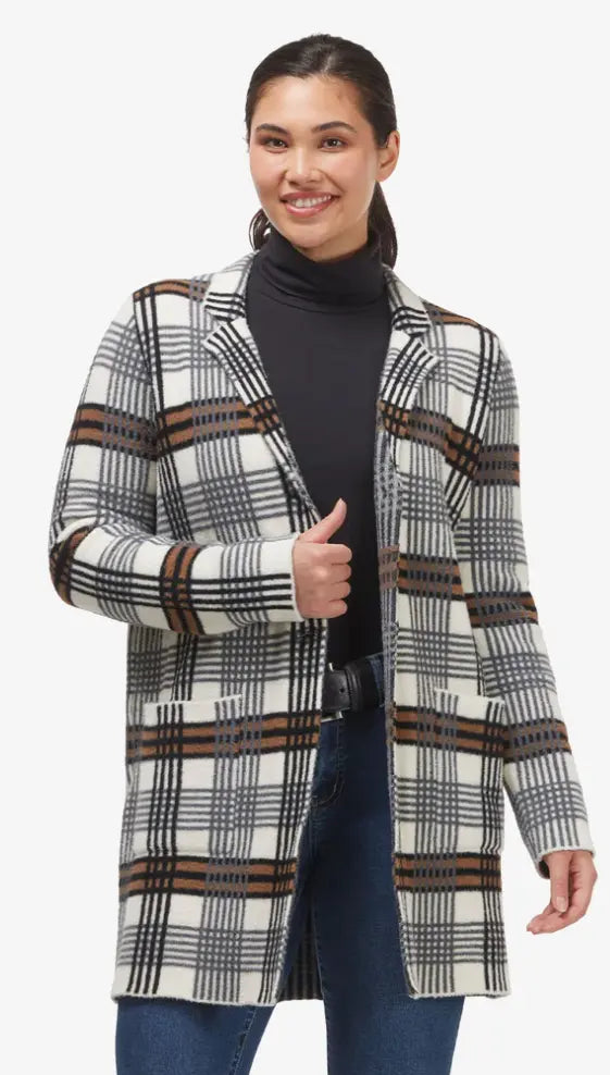 Plaid Sweater Jacket Kerrits