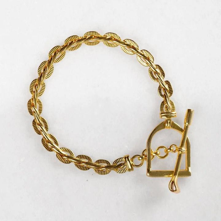 Portia T-Bar No Tarnish Horseshoe Bracelet in Gold URBAN-EQUESTRIAN