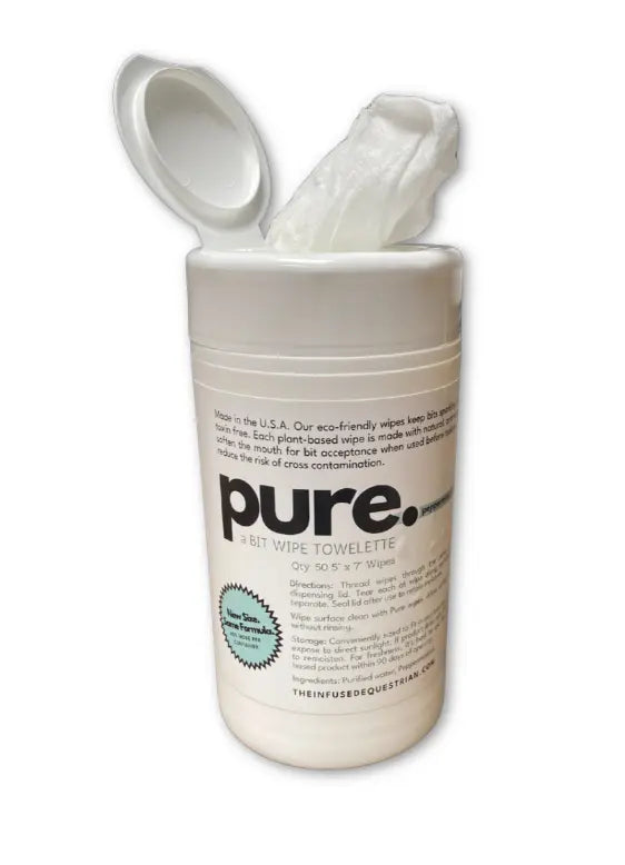 Pure Peppermint Flavor Bit Cleaning Wipes Infused Equestrian