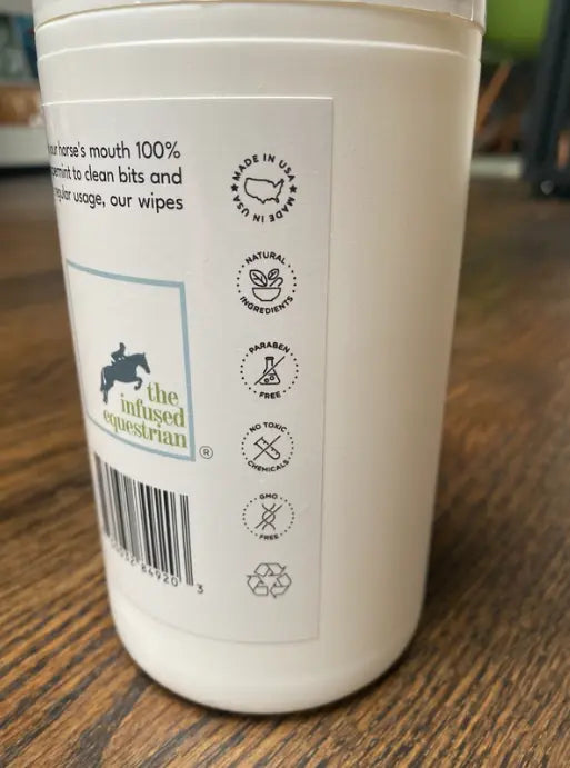 Pure Peppermint Flavor Bit Cleaning Wipes Infused Equestrian