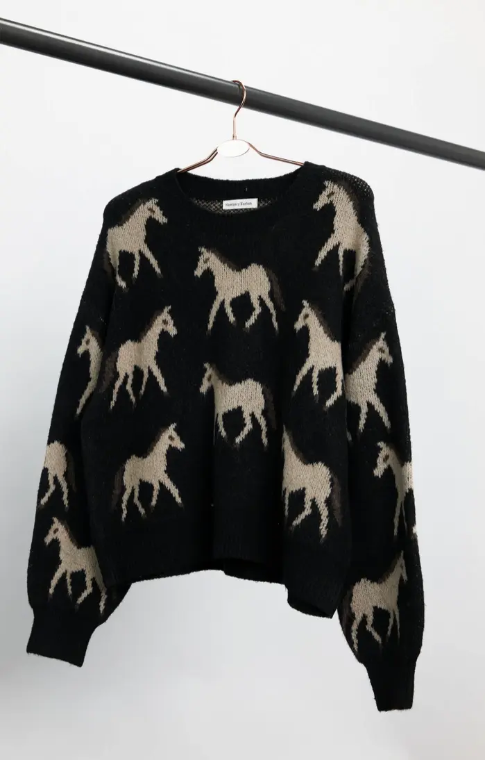 Roaming Horses Boxy Sweater RIDE OR DIE EQUESTRIAN SHOP