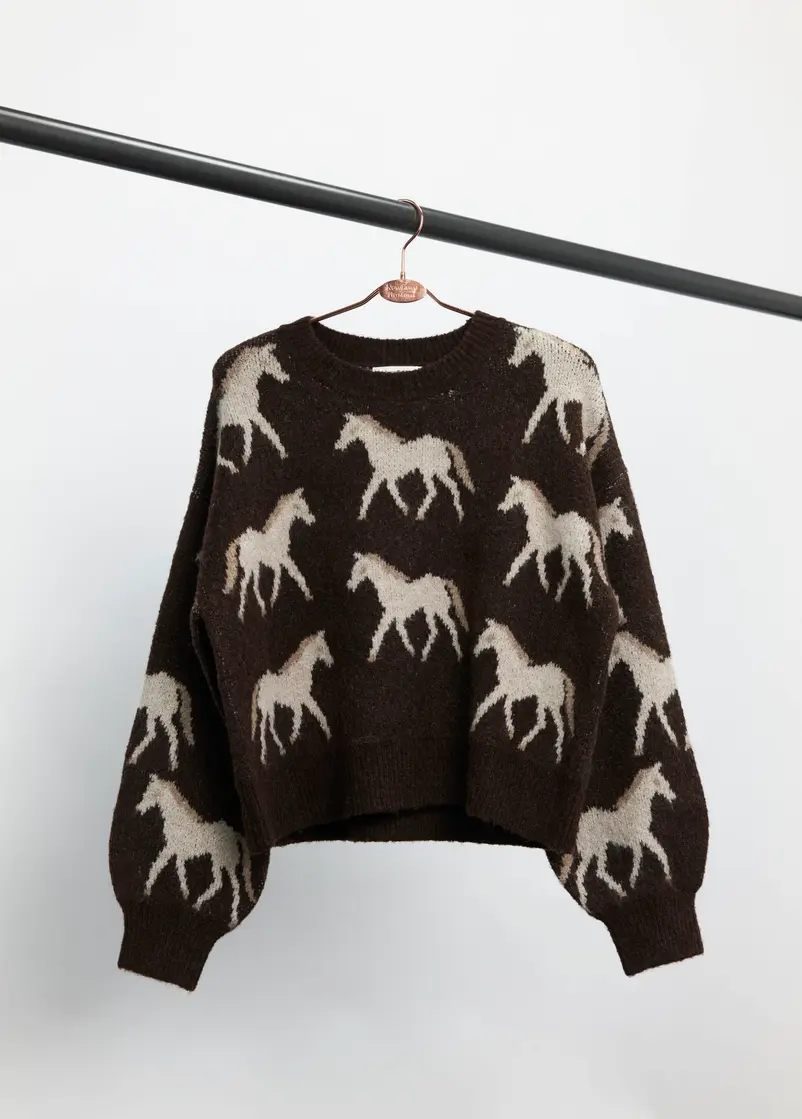 Roaming Horses Boxy Sweater RIDE OR DIE EQUESTRIAN SHOP