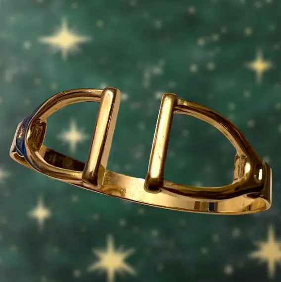 Sadie Stirrup Cuff Bangle Gold Lilo Collections