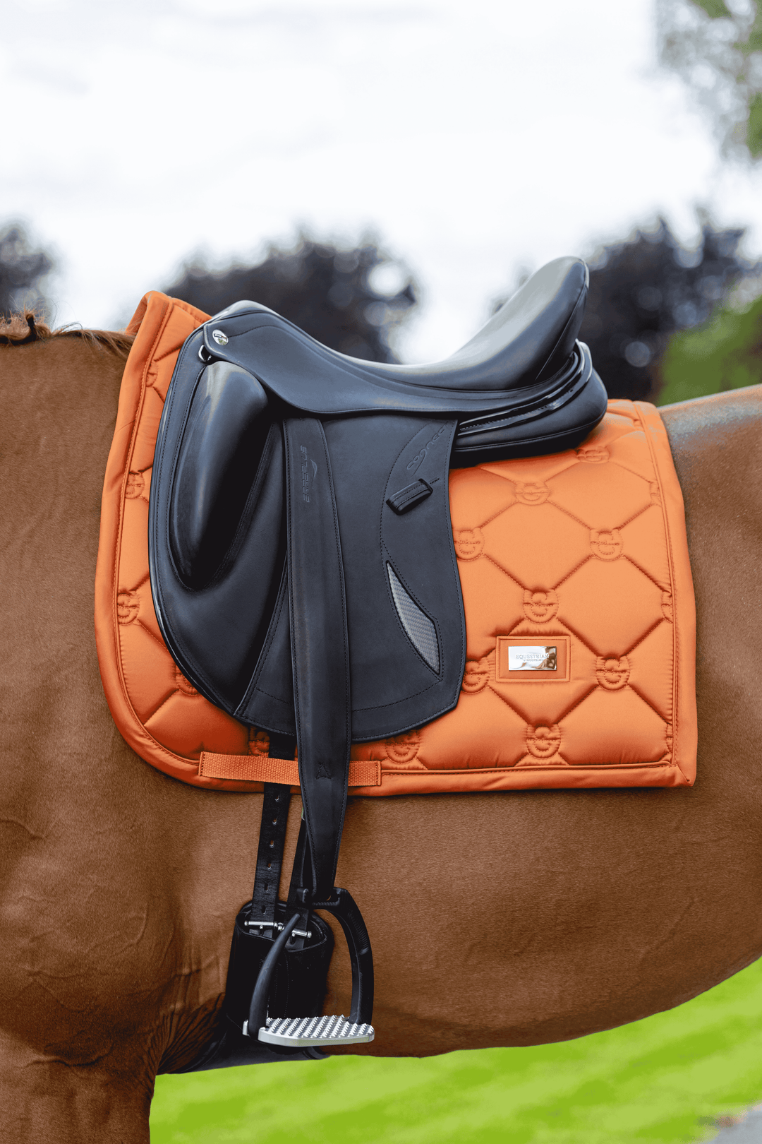 Equestrian Stockholm Satin Classic Dressage Pad - Chestnut