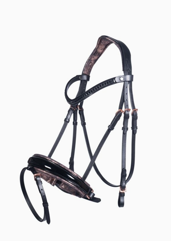 HKM Sofia Patent Leather and Rose Gold Bridle