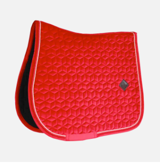 Kentucky Velvet Saddle Pad Jumping#color_red-crimson