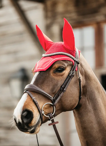 Fly Veil Bonnet Wellington Velvet Collection#color_red-crimson