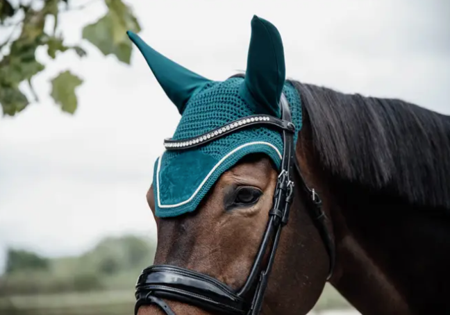 Fly Veil Bonnet Wellington Velvet Collection#color_emerald-teal