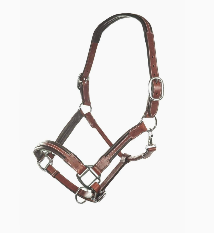 HKM Brown Padded Leather Halter