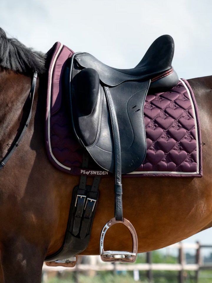 Heart Satin Saddle Pad - Plum