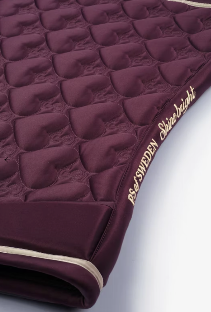 Heart Satin Saddle Pad - Plum