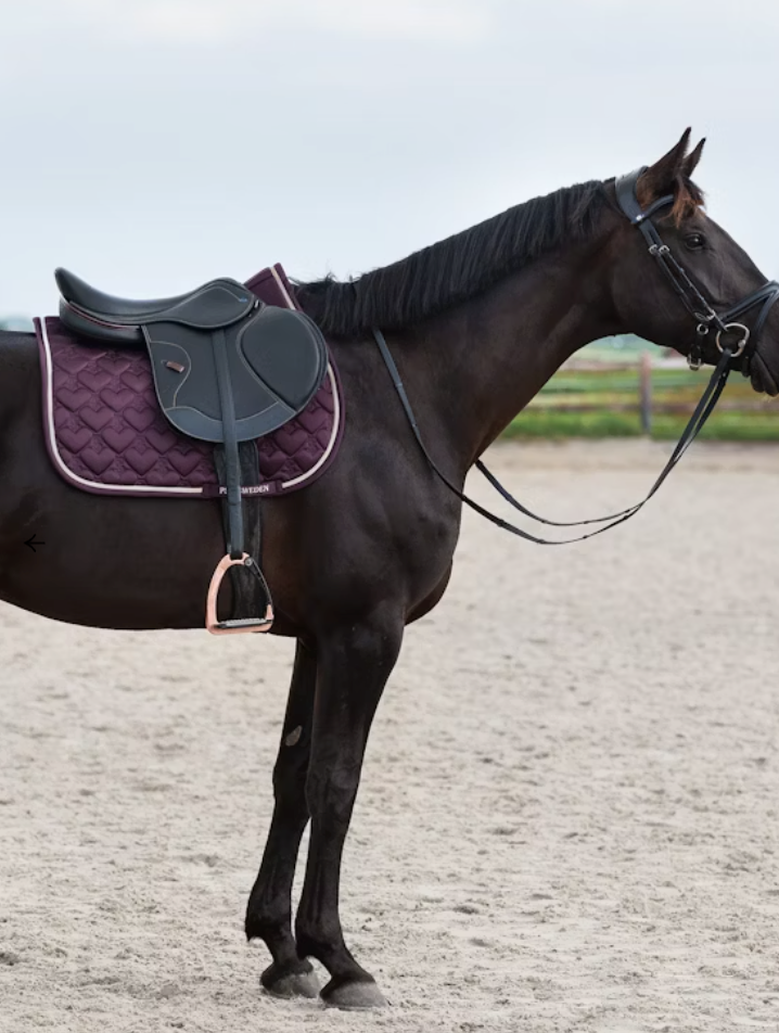 Heart Satin Saddle Pad - Plum