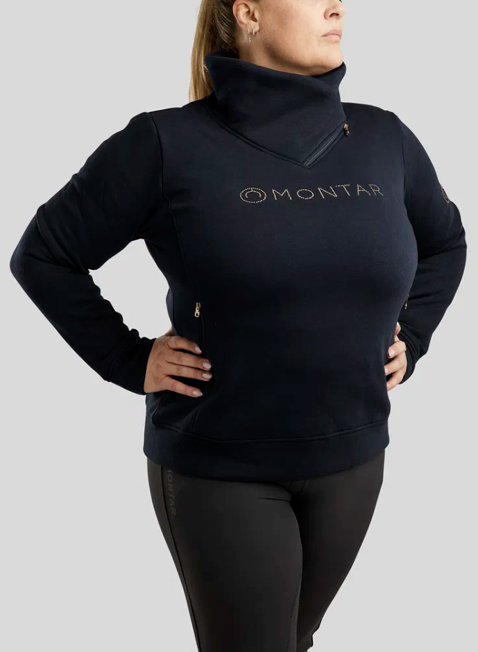 Montar MoNaja Rosegold Pullover with Tulip Zip Collar - Plus Sizes