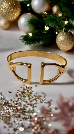 Sadie Stirrup Cuff Bangle Gold