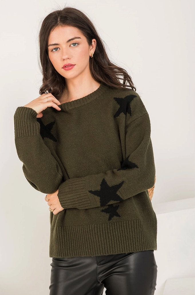 Stargazer Sweater - Olive & Black