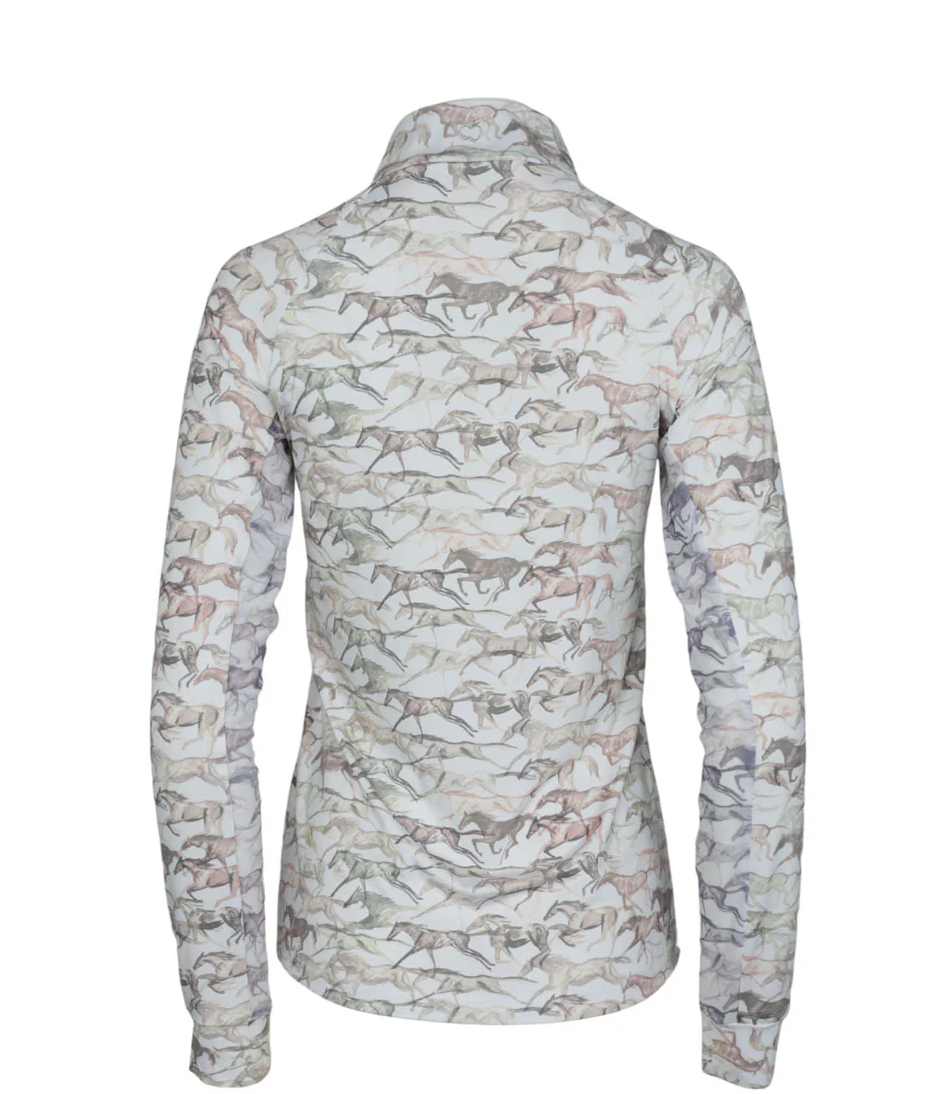 Dapplebay Galloping Watercolor 1/4 Zip Long Sleeve
