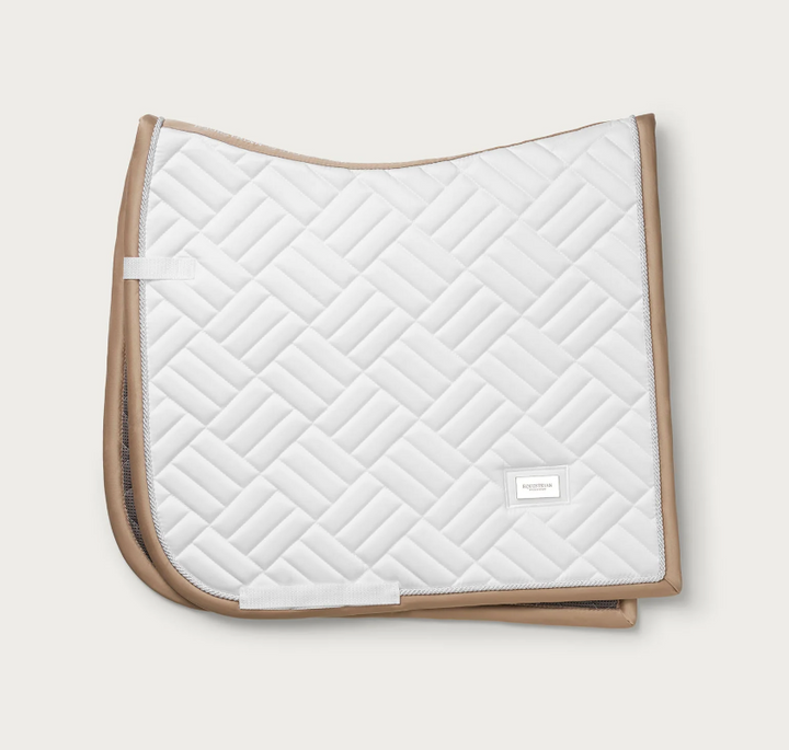 Equestrian Stockholm Modern White with Sand Saddle Pad - Dressage
