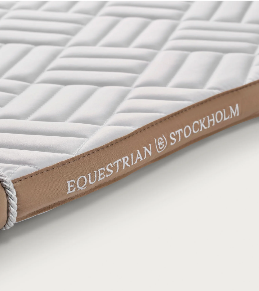 Equestrian Stockholm Modern White with Sand Saddle Pad - Dressage