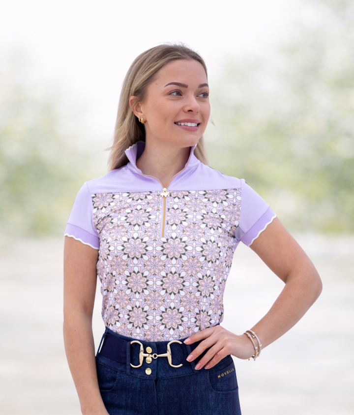Novella Equestrian The Faith Lilac 1/4 Zip Short Sleeve