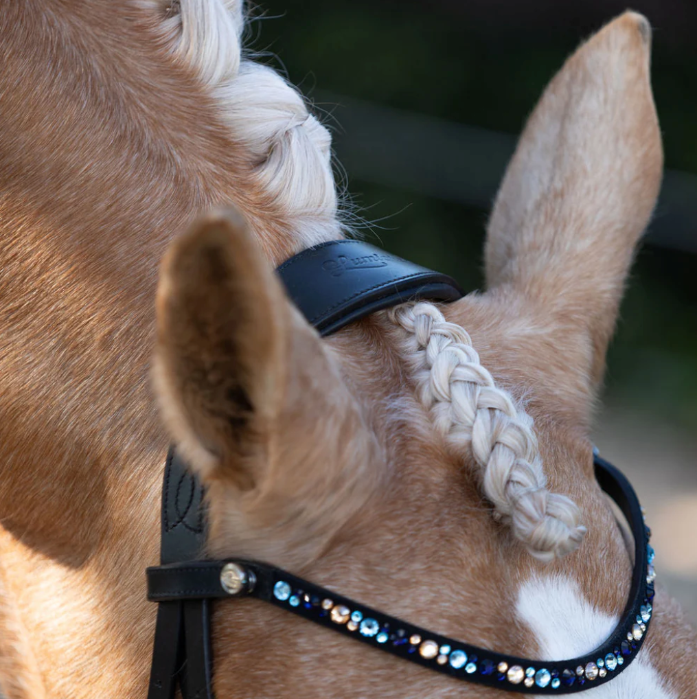Lumiere Demi Round Crystal &amp; Suede Snap Browband
