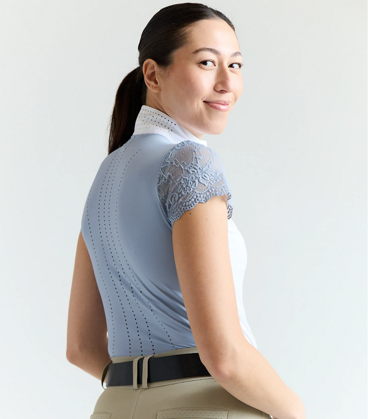 70 Degrees Lace Sleeve Short Sleeve Show Shirt