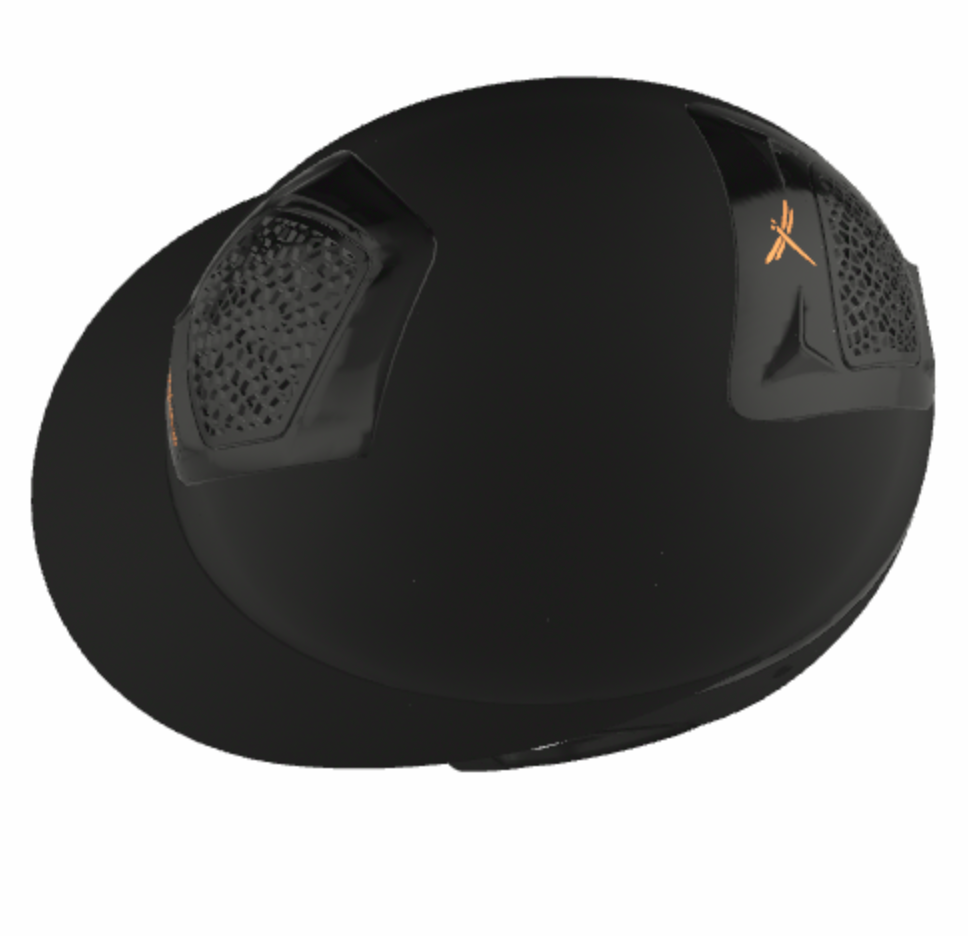Freejump Voronoï Helmet - Black Matte Shell with Gloss Grill + Gloss Brim