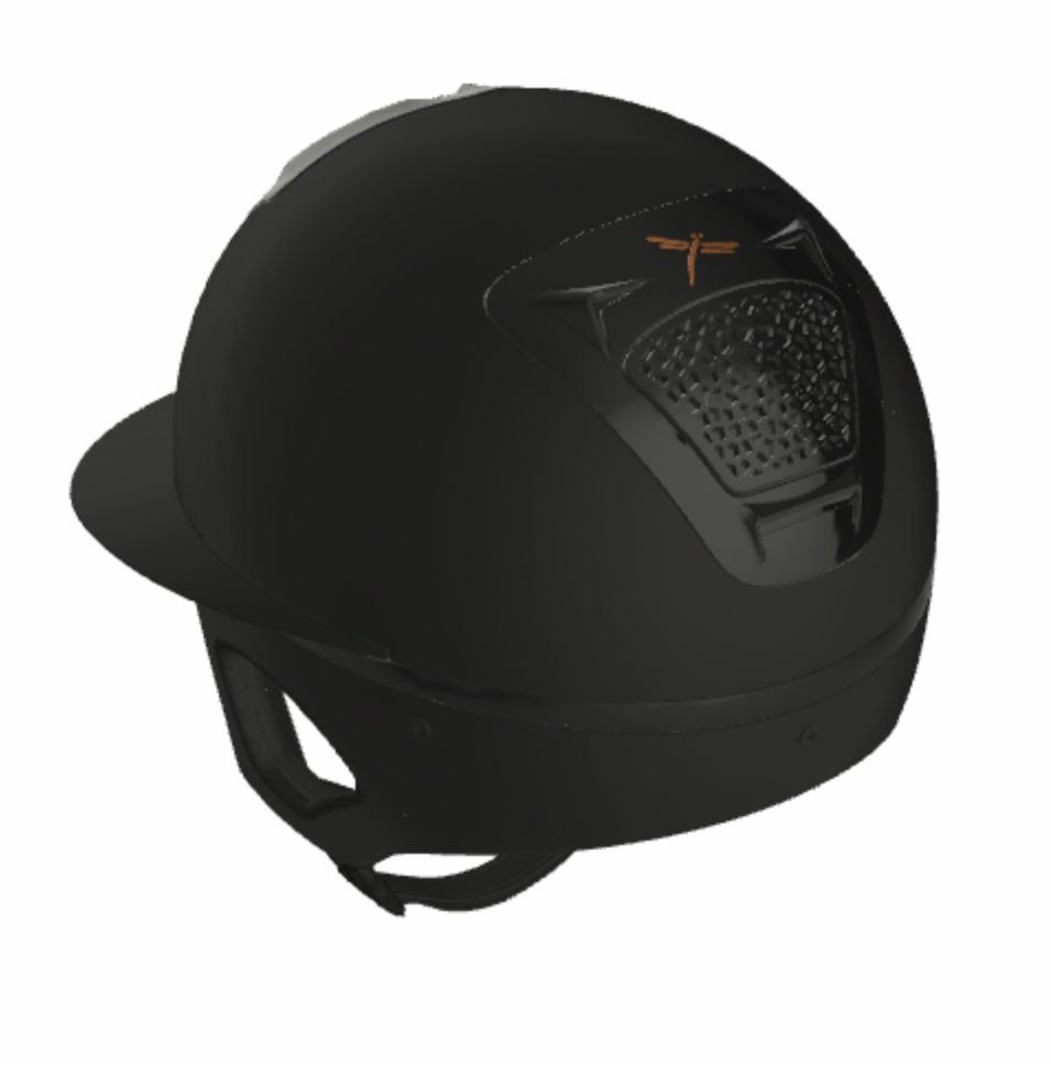 Freejump Voronoï Helmet - Black Matte Shell with Gloss Grill + Gloss Brim