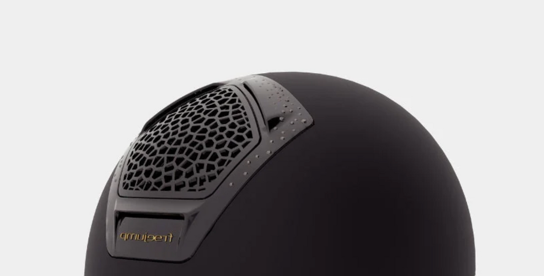 Freejump Voronoï Helmet - Black Matte Shell with Gloss Silver Crystal Grill