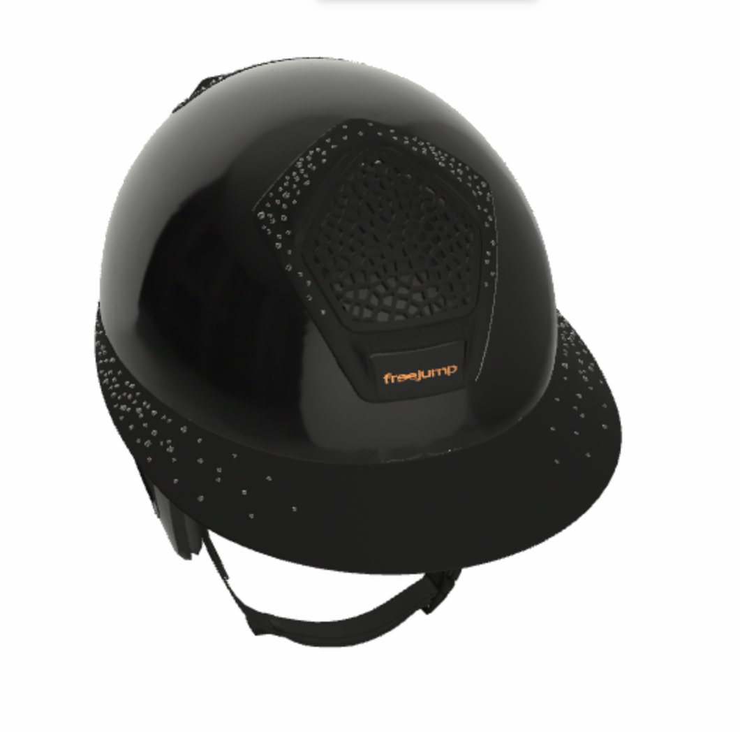 Freejump Voronoï Helmet - Black Gloss Shell with Matte Silver Crystal Grill &amp; Visor