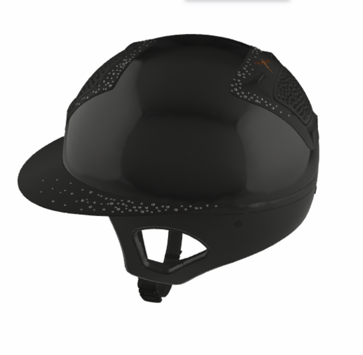 Freejump Voronoï Helmet - Black Gloss Shell with Matte Silver Crystal Grill &amp; Visor