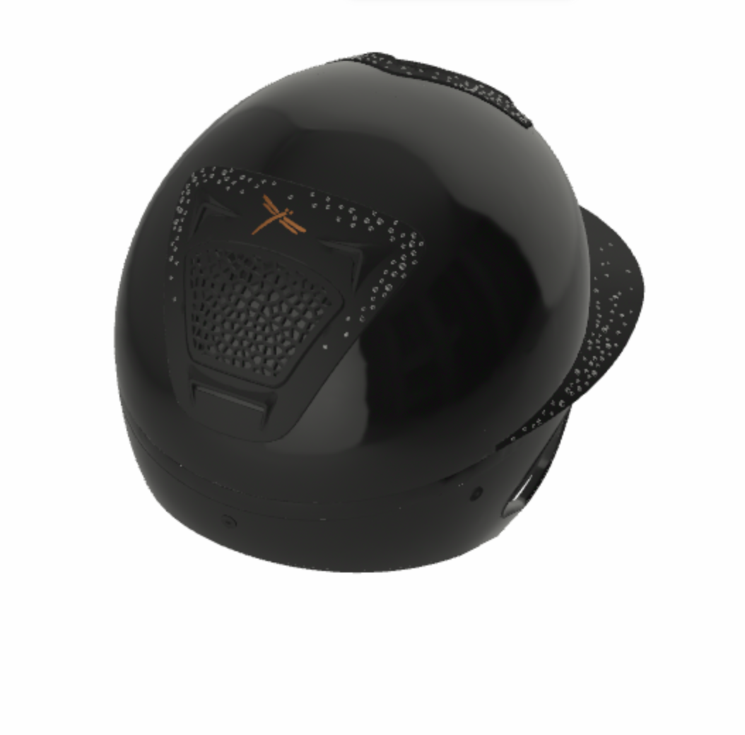Freejump Voronoï Helmet - Black Gloss Shell with Matte Silver Crystal Grill &amp; Visor