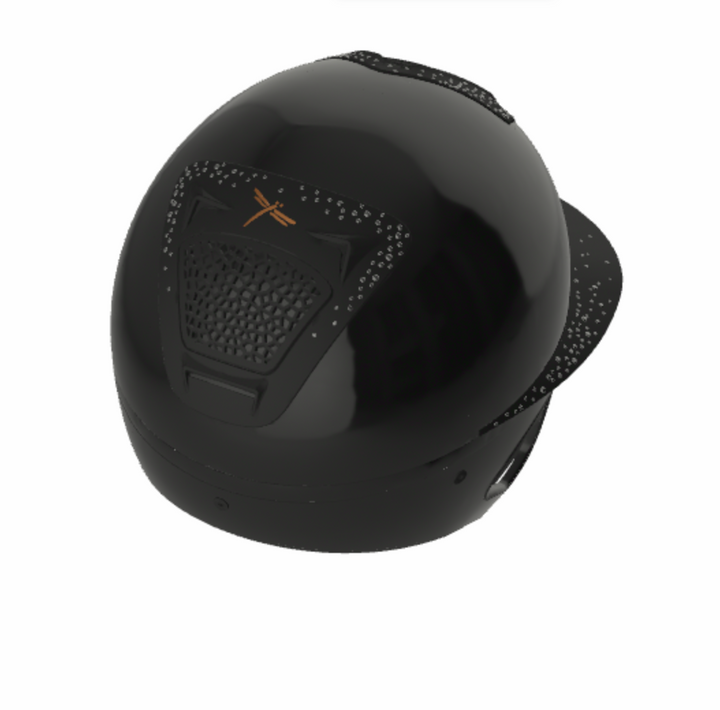Freejump Voronoï Helmet - Black Gloss Shell with Matte Silver Crystal Grill &amp; Visor