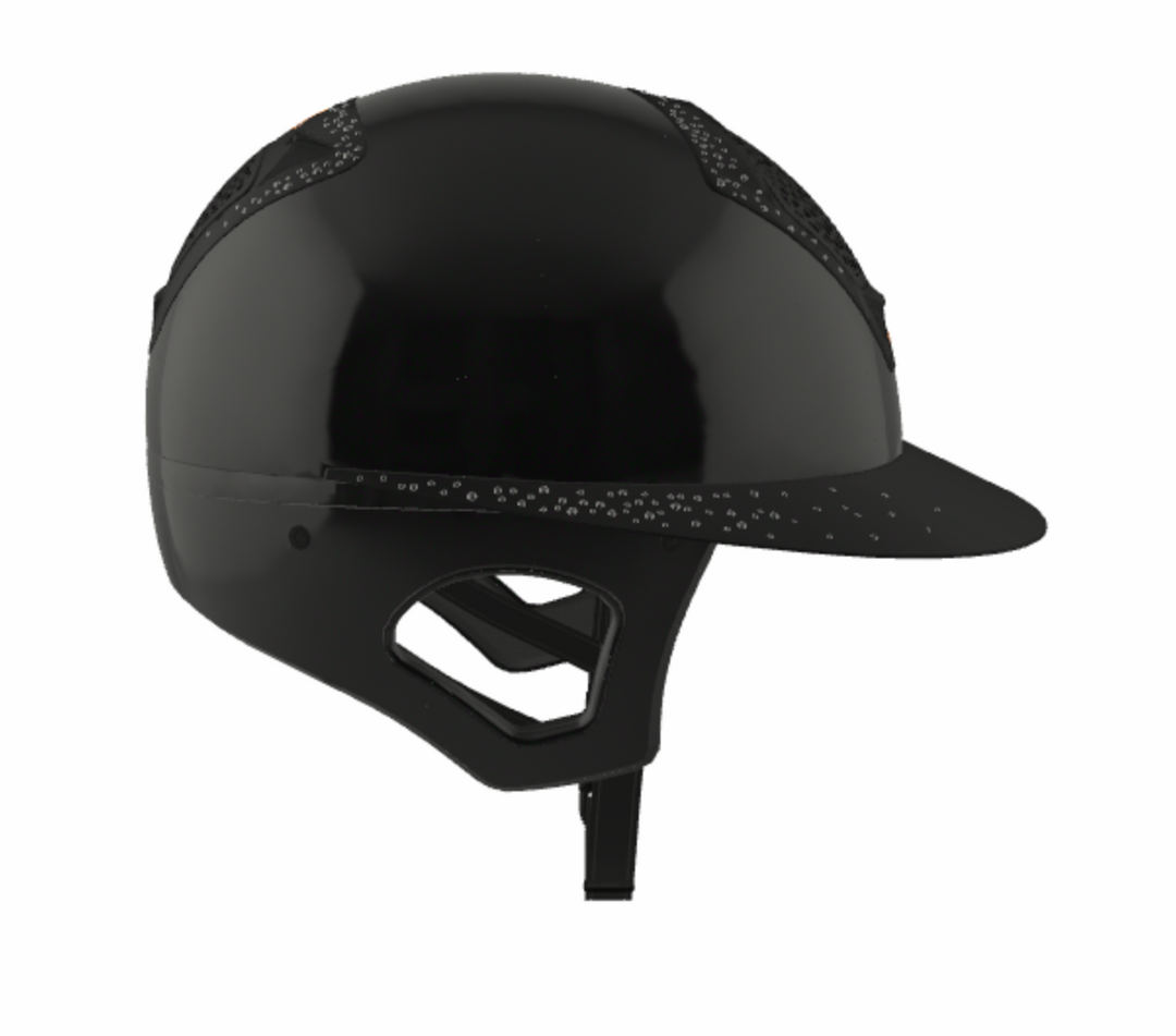 Freejump Voronoï Helmet - Black Gloss Shell with Matte Silver Crystal Grill &amp; Visor
