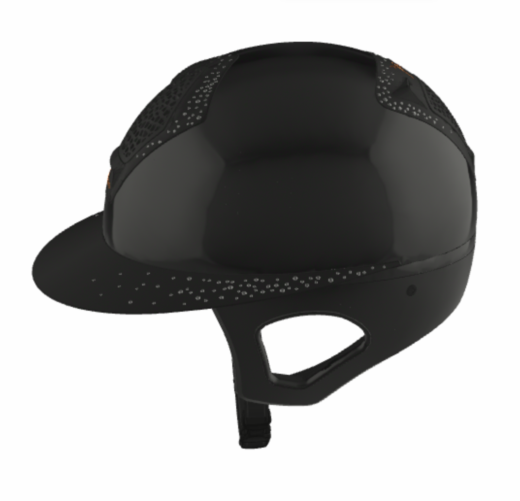 Freejump Voronoï Helmet - Black Gloss Shell with Matte Silver Crystal Grill &amp; Visor