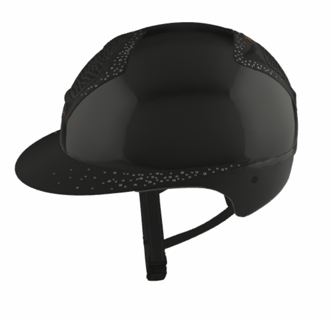 Freejump Voronoï Helmet - Black Gloss Shell with Matte Silver Crystal Grill &amp; Visor