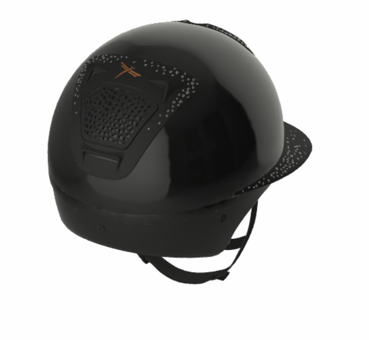 Freejump Voronoï Helmet - Black Gloss Shell with Matte Silver Crystal Grill &amp; Visor