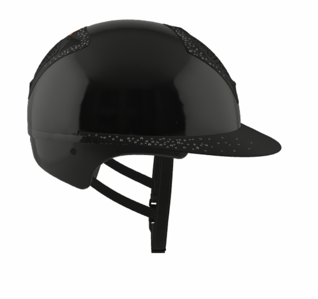 Freejump Voronoï Helmet - Black Gloss Shell with Matte Silver Crystal Grill &amp; Visor