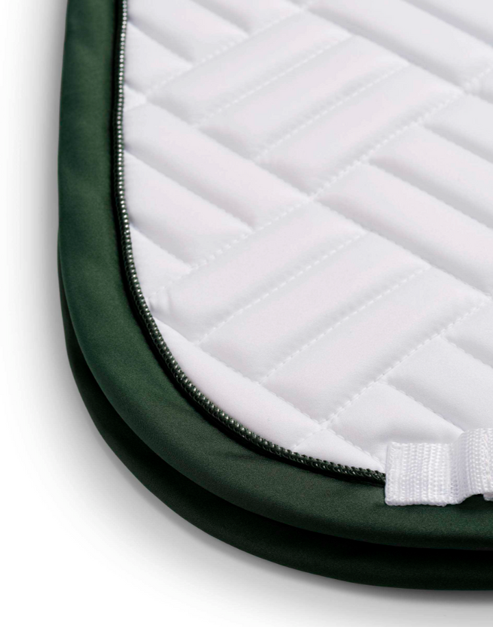 Equestrian Stockholm Modern White with Sycamore Green Saddle Pad - Dressage