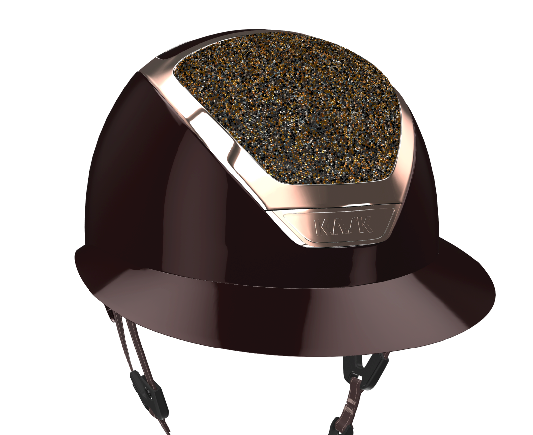 Kask Star Lady Custom:  Espresso Brown Shine, Rosegold &amp; Dune Crystals