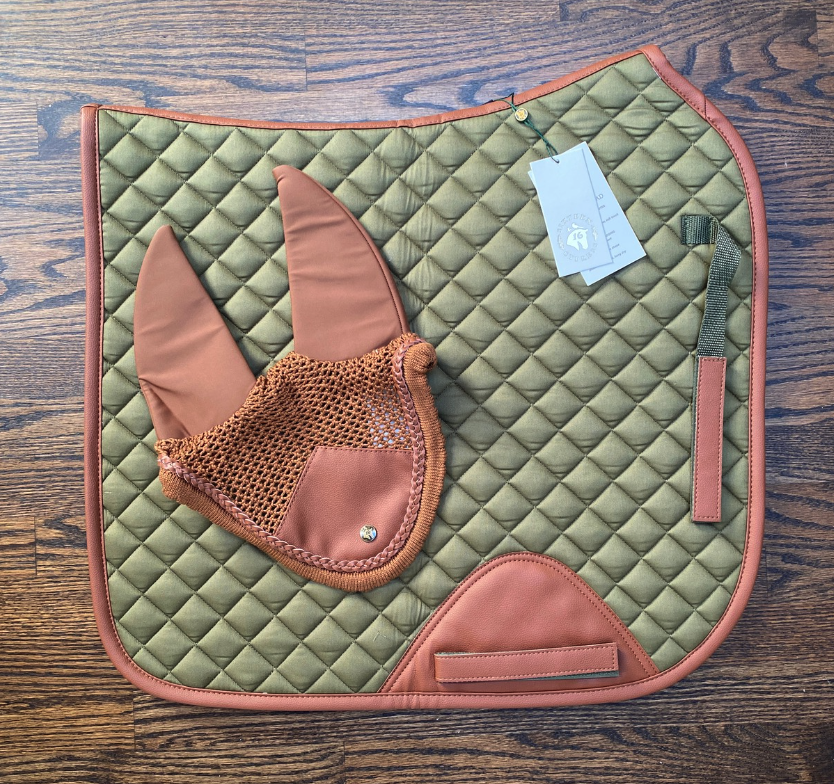 Olive & Cognac Saddle Pad