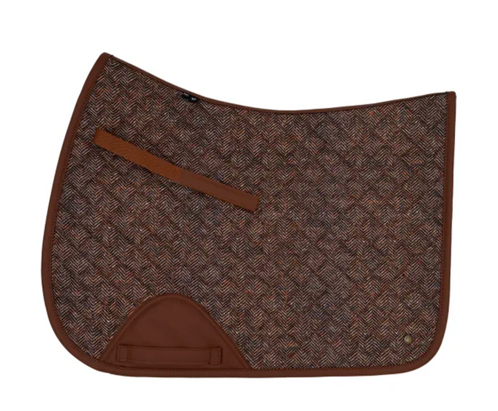 Herringbone & Cognac Saddle Pad