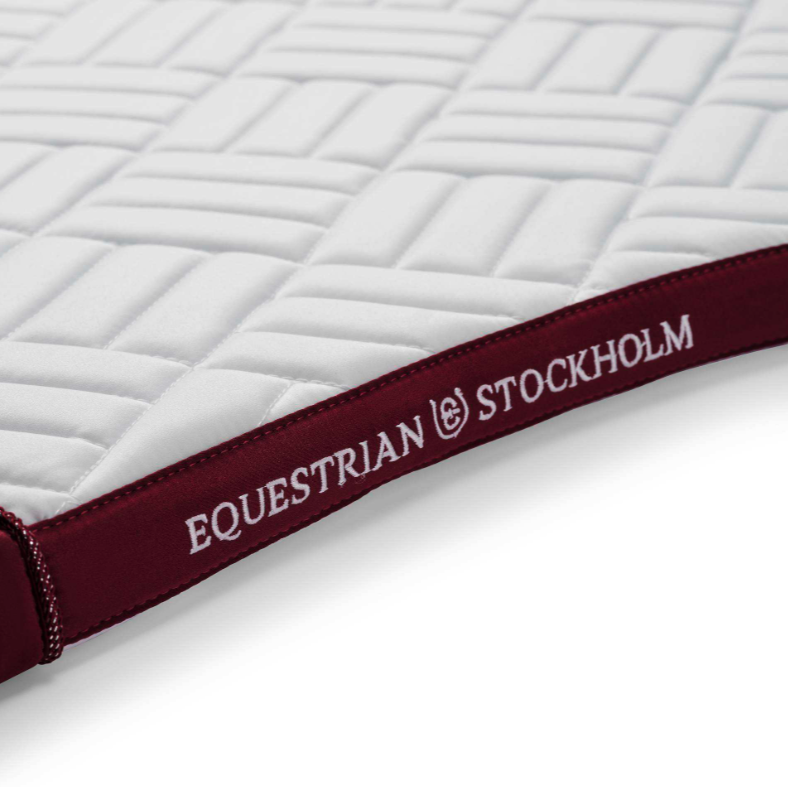 Equestrian Stockholm Modern White with Merlot Saddle Pad - Dressage