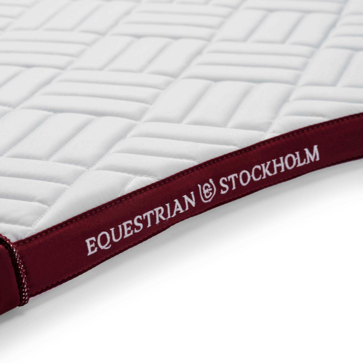 Equestrian Stockholm Modern White with Merlot Saddle Pad - Dressage