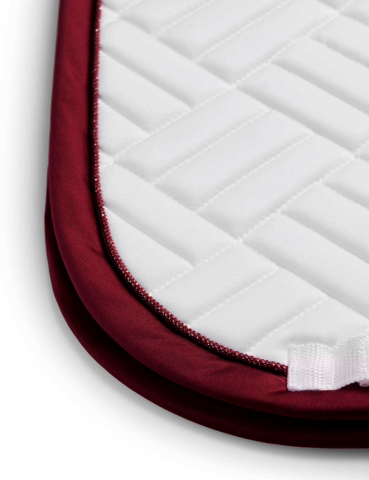 Equestrian Stockholm Modern White with Merlot Saddle Pad - Dressage