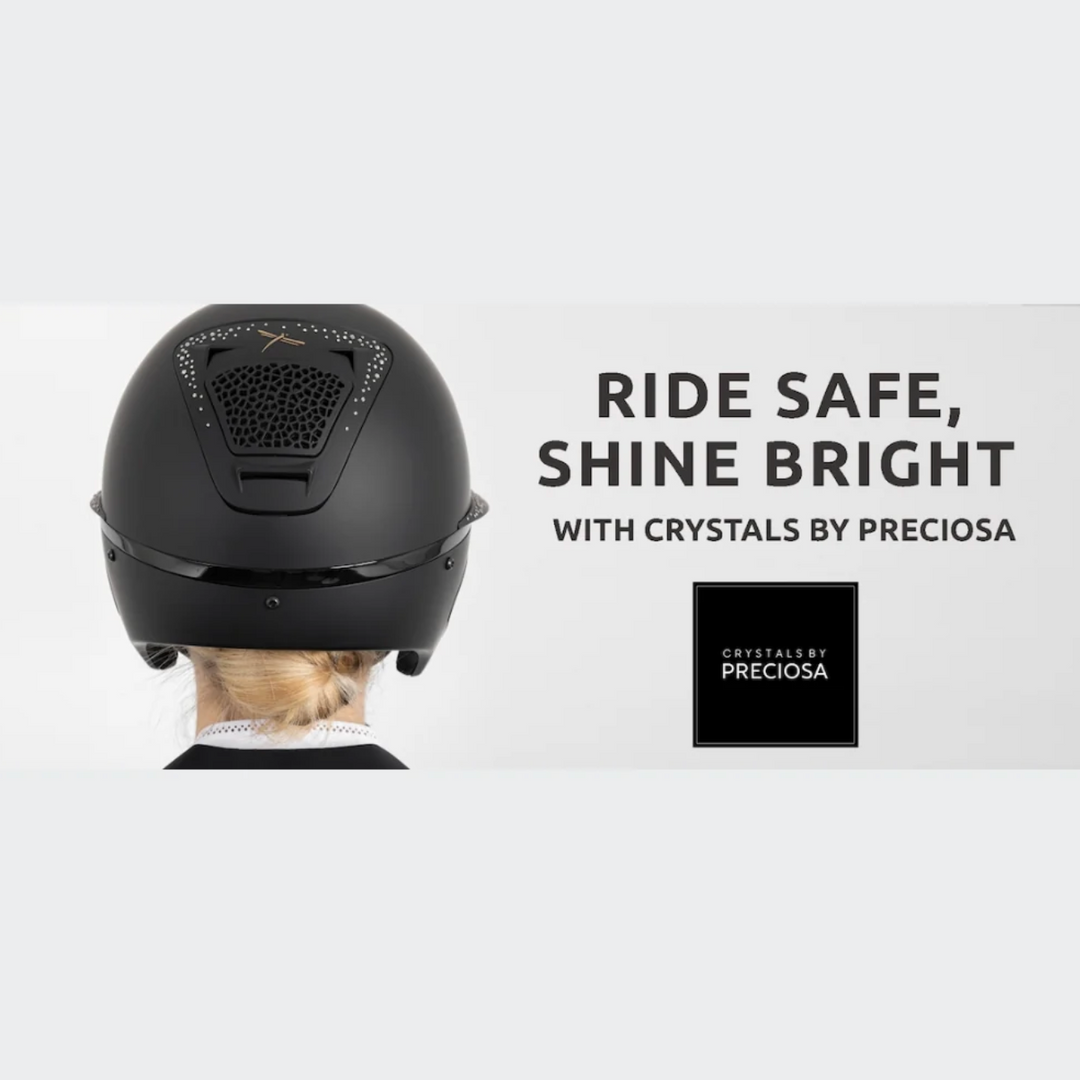 Freejump Voronoï Helmet - Full Black Matte with Crystal Grill and Wide Crystal Brim