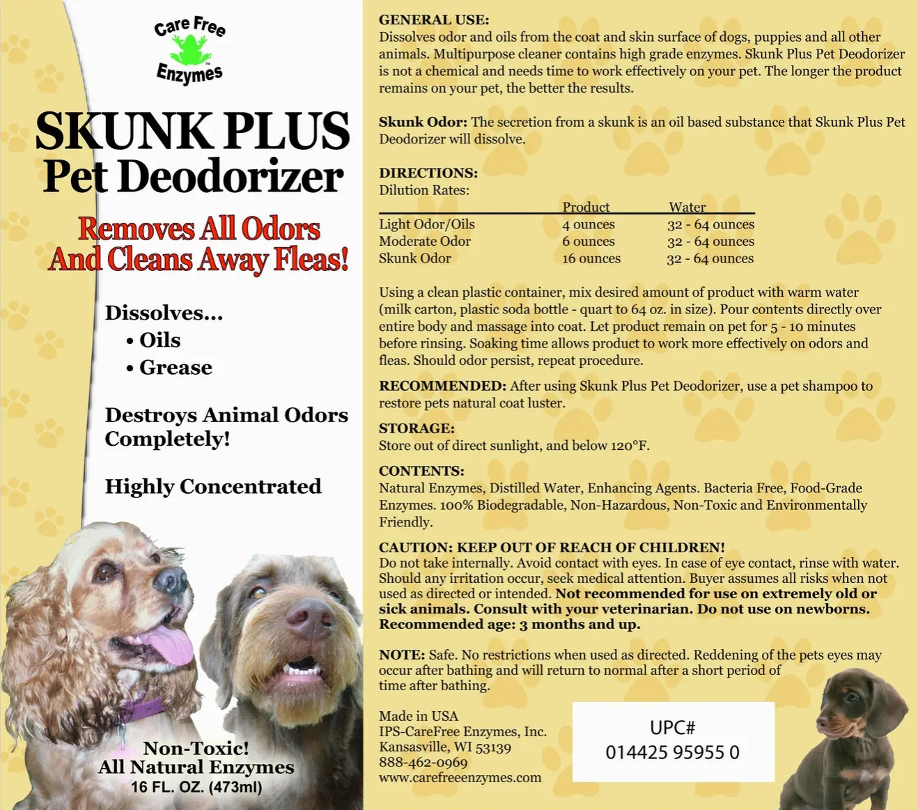 Skunk Plus Pet Deodorizer Carefree Enzymes