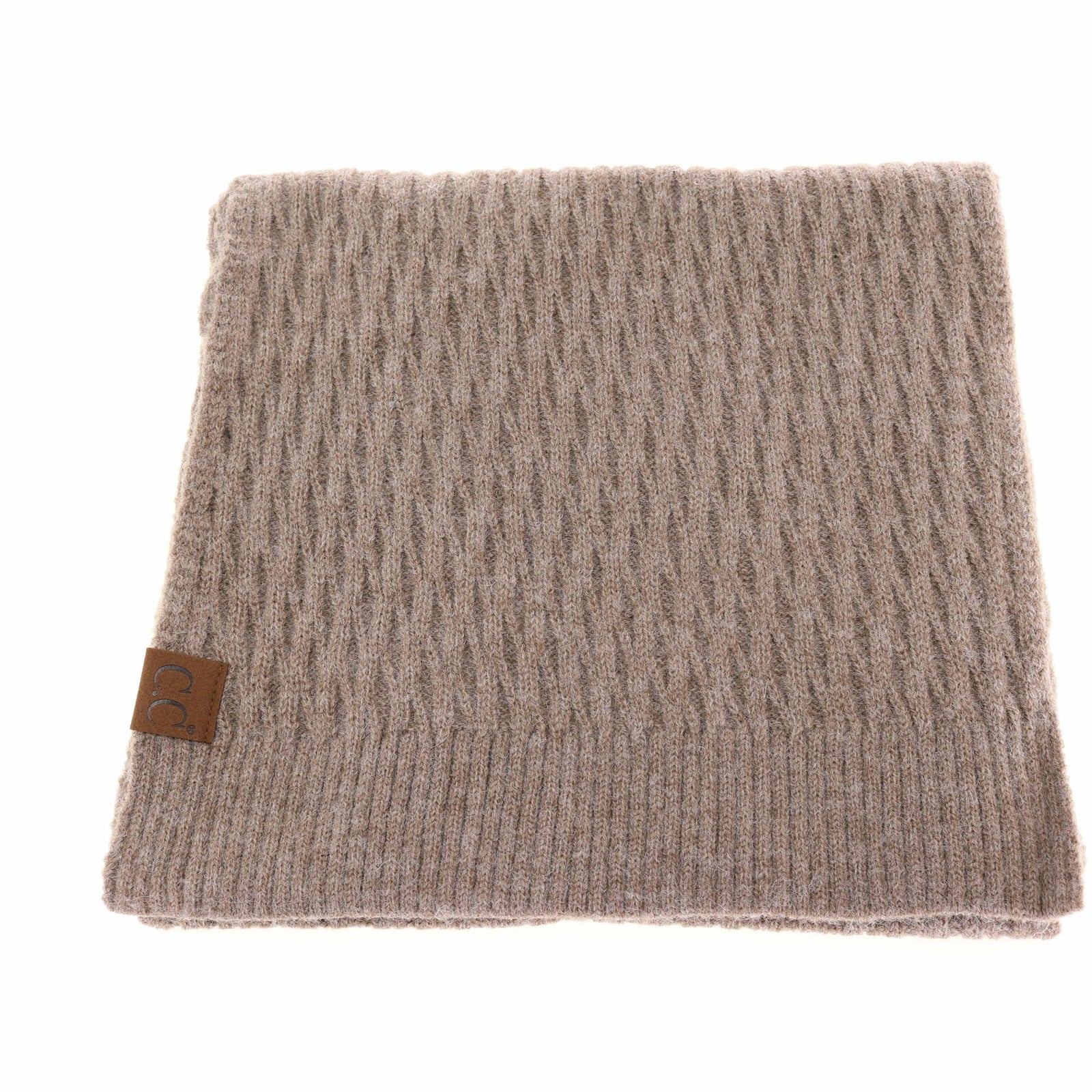 Solid Honey Comb Patterned Oblong C.C Scarf C.C Beanie