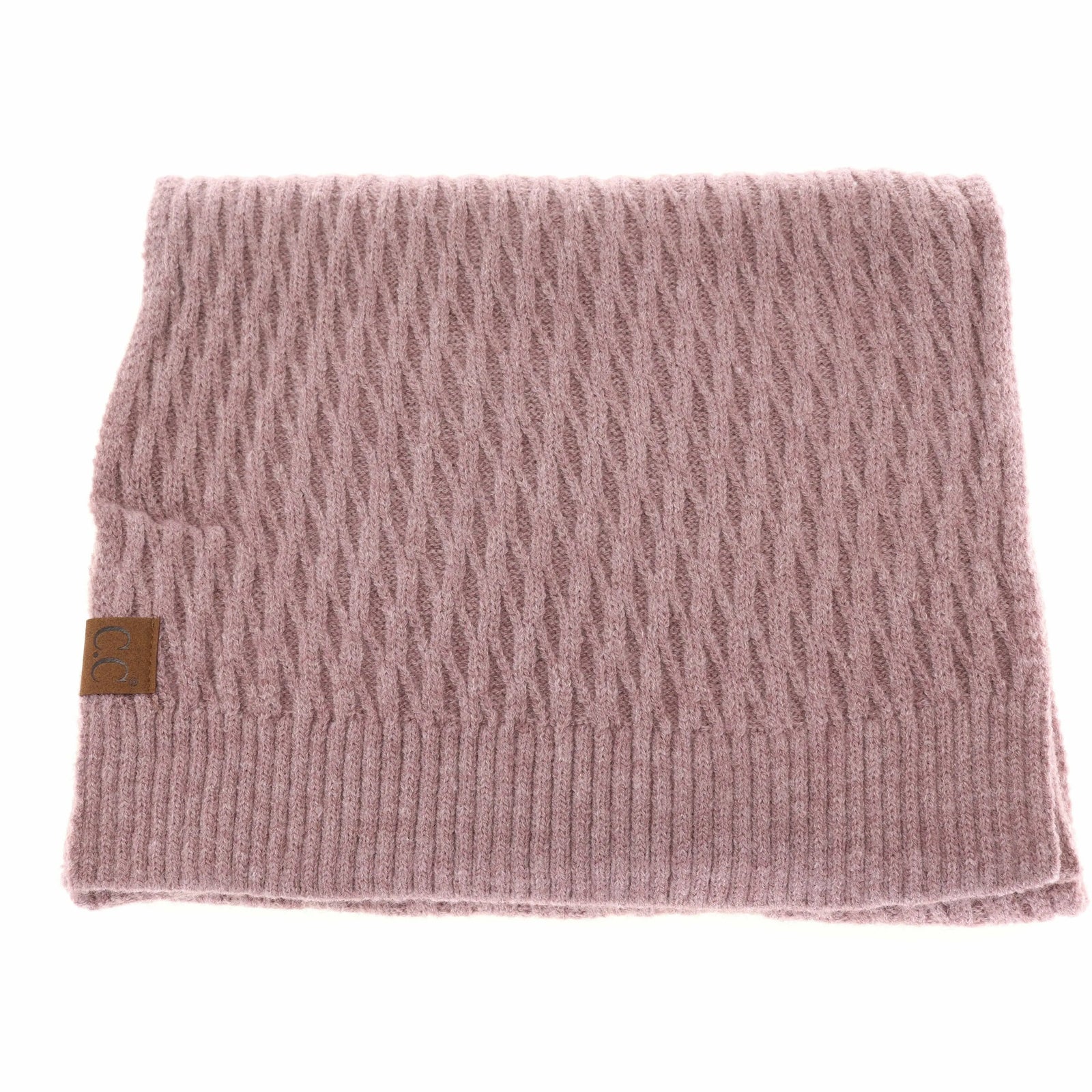 Solid Honey Comb Patterned Oblong C.C Scarf C.C Beanie