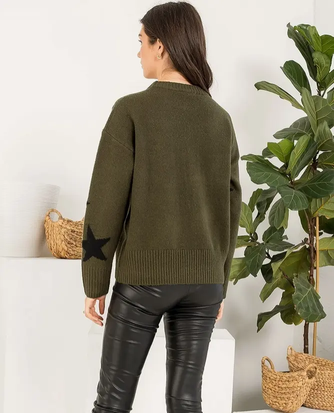 Stargazer Sweater - Olive & Black RIDE OR DIE EQUESTRIAN SHOP