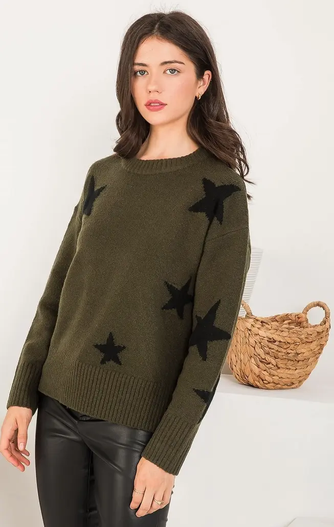 Stargazer Sweater - Olive & Black RIDE OR DIE EQUESTRIAN SHOP